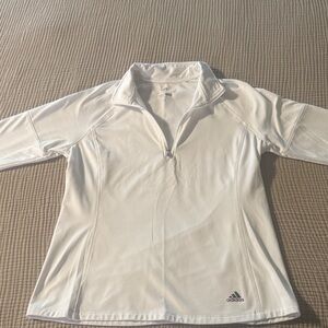 Adidas White Half-Zip Long Sleeve for Golf or Tennis